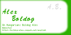 alex boldog business card